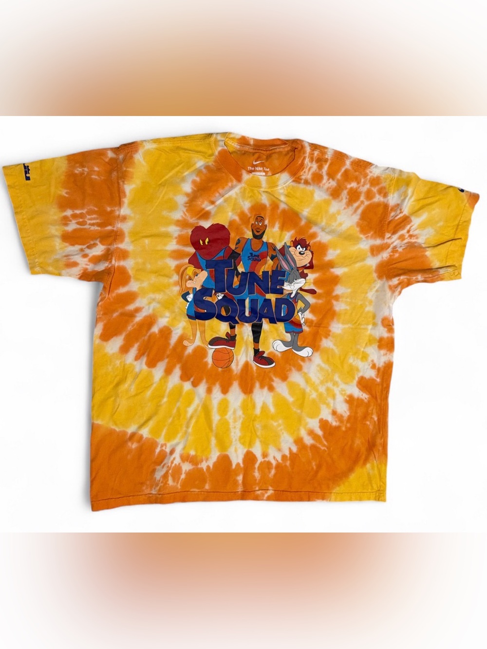 Nike LeBron James SpaceJam Tune Squad TieDye Shirt Orange Mens Large Psychedelic